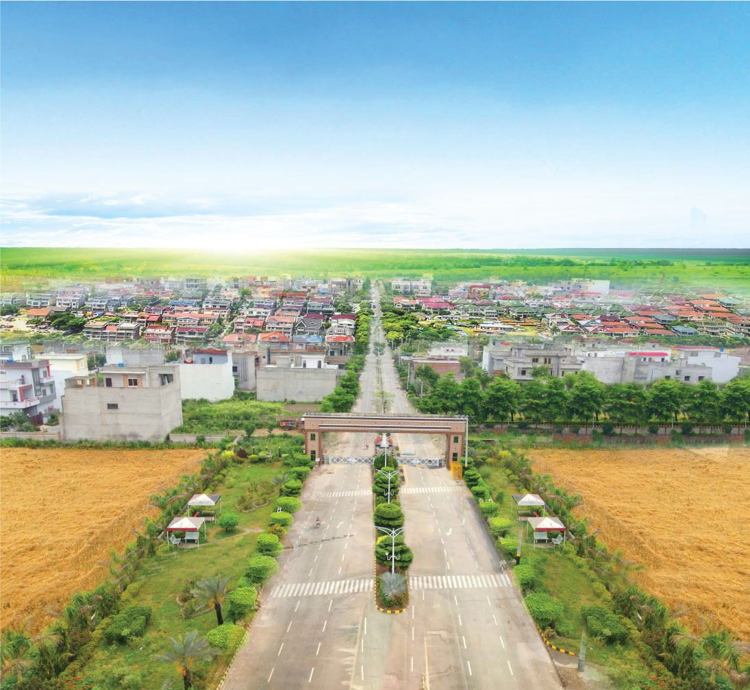 Industrial construction site with heavy equipment